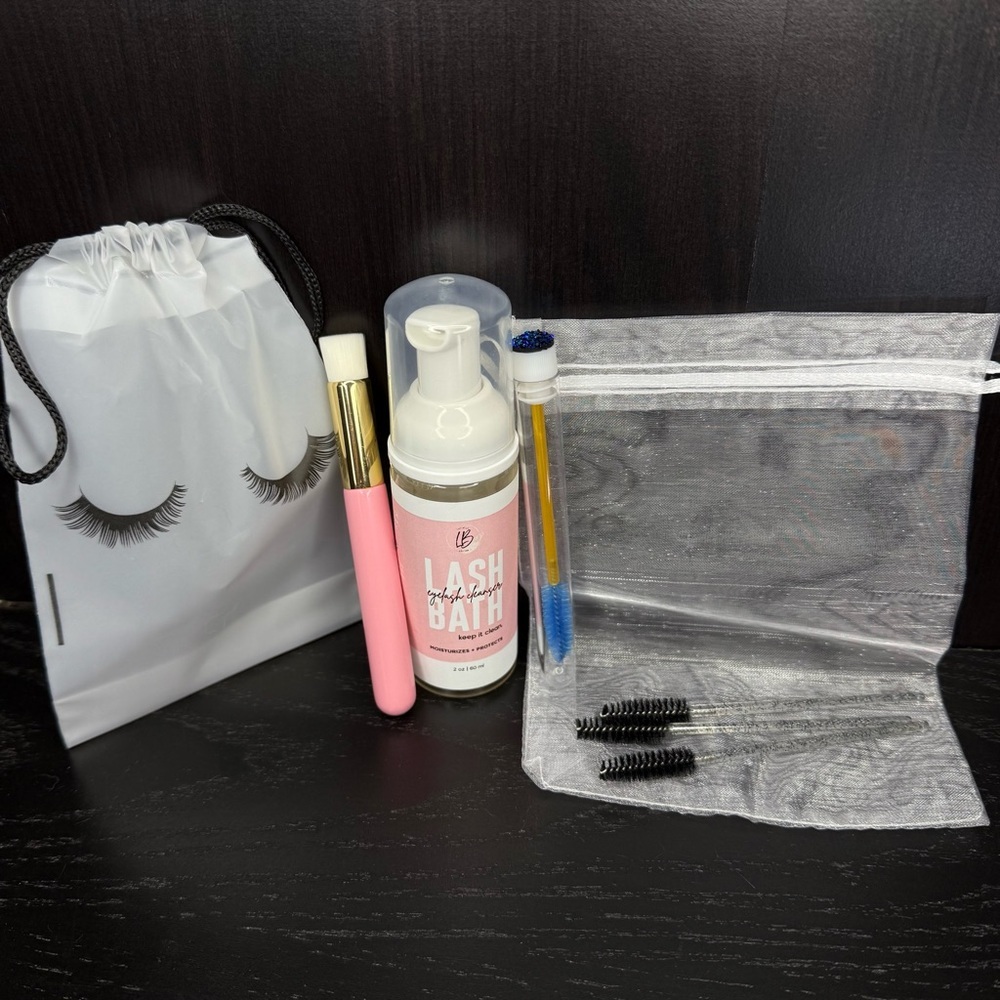 New Eyelash Extension Aftercare Shampoo Set | 8 pc Lash Bath Brush & Spoolie Kit